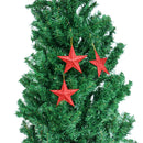 Glitter Star Shape Christmas Tree Hanging Charms Home Decor Ornaments Red Pack Of 10PCS