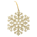 Glitter Snowflake Shape Christmas Tree Hanging Charms Home Decor Ornaments Gold Pack Of 10PCS