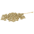 Glitter Snowflake Shape Christmas Tree Hanging Charms Home Decor Ornaments Gold Pack Of 10PCS