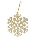 Glitter Snowflake Shape Christmas Tree Hanging Charms Home Decor Ornaments Gold Pack Of 10PCS