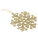 Glitter Snowflake Shape Christmas Tree Hanging Charms Home Decor Ornaments Gold Pack Of 10PCS