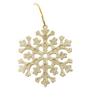 Glitter Snowflake Shape Christmas Tree Hanging Charms Home Decor Ornaments Gold Pack Of 10PCS