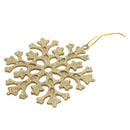 Glitter Snowflake Shape Christmas Tree Hanging Charms Home Decor Ornaments Gold Pack Of 10PCS