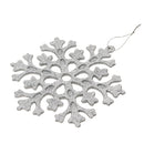 Glitter Snowflake Shape Christmas Tree Hanging Charms Home Decor Ornaments Silver Pack Of 10PCS