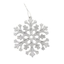 Glitter Snowflake Shape Christmas Tree Hanging Charms Home Decor Ornaments Silver Pack Of 10PCS