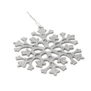 Glitter Snowflake Shape Christmas Tree Hanging Charms Home Decor Ornaments Silver Pack Of 10PCS