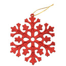 Glitter Snowflake Shape Christmas Tree Hanging Charms Home Decor Ornaments Red Pack Of 10PCS
