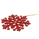 Glitter Snowflake Shape Christmas Tree Hanging Charms Home Decor Ornaments Red Pack Of 10PCS