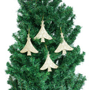 Glitter Tree Shape Christmas Tree Hanging Charms Home Decor Ornaments Gold Pack Of 10PCS