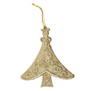 Glitter Tree Shape Christmas Tree Hanging Charms Home Decor Ornaments Gold Pack Of 10PCS