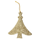 Glitter Tree Shape Christmas Tree Hanging Charms Home Decor Ornaments Gold Pack Of 10PCS