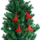 Glitter Tree Shape Christmas Tree Hanging Charms Home Decor Ornaments Red Pack Of 10PCS
