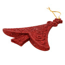 Glitter Tree Shape Christmas Tree Hanging Charms Home Decor Ornaments Red Pack Of 10PCS