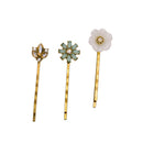 3pcs Girl Jewelry Fresh Multicolor Flower Pendant Hair Clip Barrette Hairpin
