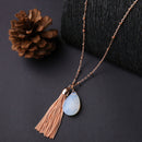 Elegant Women Girls Beads Tassel Pendant Multilayer Chain Necklace Gold