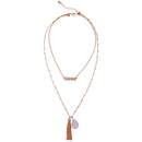 Elegant Women Girls Beads Tassel Pendant Multilayer Chain Necklace Gold