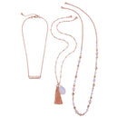 Elegant Women Girls Beads Tassel Pendant Multilayer Chain Necklace Gold