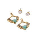 Fashion Design Women Lady Rhinestone Crystal Fan Ear Studs Earrings