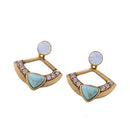 Fashion Design Women Lady Rhinestone Crystal Fan Ear Studs Earrings