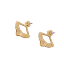 Fashion Design Women Lady Rhinestone Crystal Fan Ear Studs Earrings