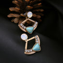 Fashion Design Women Lady Rhinestone Crystal Fan Ear Studs Earrings