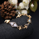 Fashion Women Girl Ladies Crystal Rhinestone Triangle Bracelet Bangle Chain