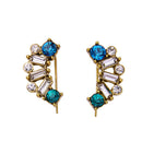 Women Jewelry Simple Stud Earrings Rhinestone Crystal Multicolor Earrings