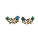 Women Jewelry Simple Stud Earrings Rhinestone Crystal Multicolor Earrings
