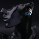 Women Jewelry Simple Stud Earrings Rhinestone Crystal Multicolor Earrings