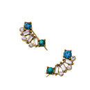 Women Jewelry Simple Stud Earrings Rhinestone Crystal Multicolor Earrings