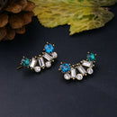 Women Jewelry Simple Stud Earrings Rhinestone Crystal Multicolor Earrings