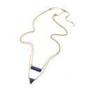 Women Jewelry Boho Triangle Multilayer Vintage Stone Pendant Chain Necklace