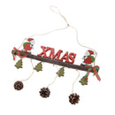 Wooden Christmas Santa Claus Xmas Tree Pine Cone Hanging Decoration Ornament