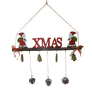 Wooden Christmas Santa Claus Xmas Tree Pine Cone Hanging Decoration Ornament