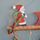 Wooden Christmas Santa Claus Xmas Tree Pine Cone Hanging Decoration Ornament