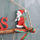 Wooden Christmas Santa Claus Xmas Tree Pine Cone Hanging Decoration Ornament