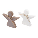 Set of 2pcs Free Stand Plain Wood Angel Embellishments Christmas Decoration Gift