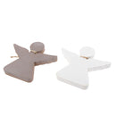 Set of 2pcs Free Stand Plain Wood Angel Embellishments Christmas Decoration Gift