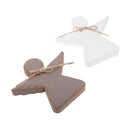 Set of 2pcs Free Stand Plain Wood Angel Embellishments Christmas Decoration Gift