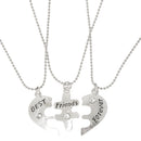 Best Friends Forever Heart Pendant Chain Friendship Necklace Friend Necklace