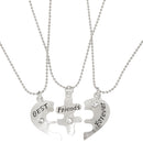 Best Friends Forever Heart Pendant Chain Friendship Necklace Friend Necklace