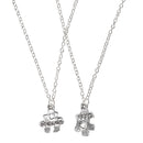 2x Best Friends Split Pendant Necklaces Friendship Long Chain Sweater Necklace