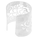 Elegant Ladies Rose Flower Print Hollow Open Wide Bangle Arm Cuff Bracelet Hand Accessory Gift