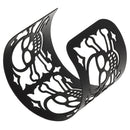Ladies Fashion Halloween Theme Black Skull Shape Fashion Hollow Open Wide Bangle Cuff Bracelet