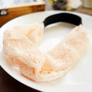 Lovely Girls Elastic Headband Lace Turban Knot Headwrap Hair Lace Band Orange