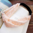 Lovely Girls Elastic Headband Lace Turban Knot Headwrap Hair Lace Band Orange