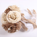Bridal Bridesmaid Bouquet Rustic Hessian Burlap Rustic Wedding Decoration