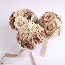 Bridal Bridesmaid Bouquet Rustic Hessian Burlap Rustic Wedding Decoration