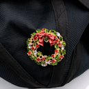 Round Flower Brooch Pin Party Gift Crystals Pendant Charm Brooch Pin for Women