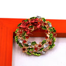 Round Flower Brooch Pin Party Gift Crystals Pendant Charm Brooch Pin for Women